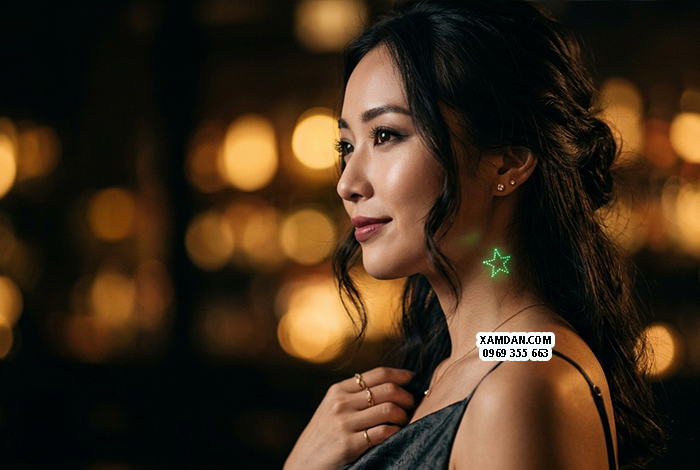 HÌNH XĂM DÁN DẠ QUANG NGÔI SAO 5 CÁNH