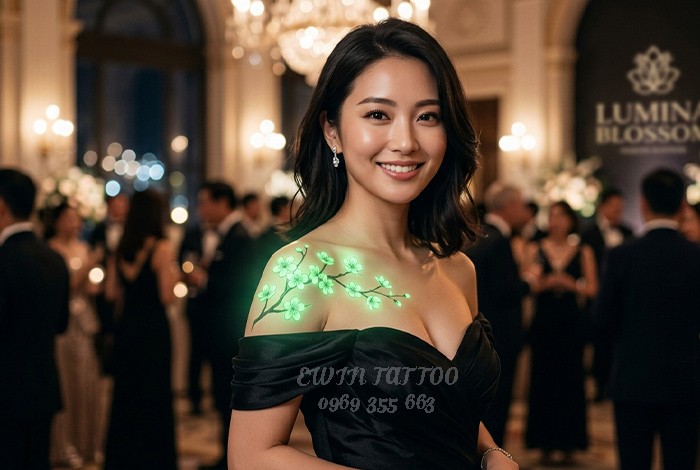 HÌNH XĂM DÁN DẠ QUANG - HOA ĐÀO