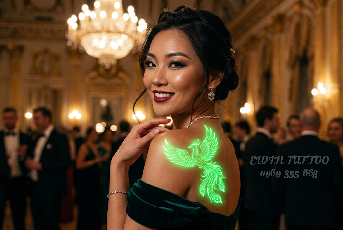 HÌNH XĂM DÁN DẠ QUANG - CHIM PHƯỢNG HOÀNG
