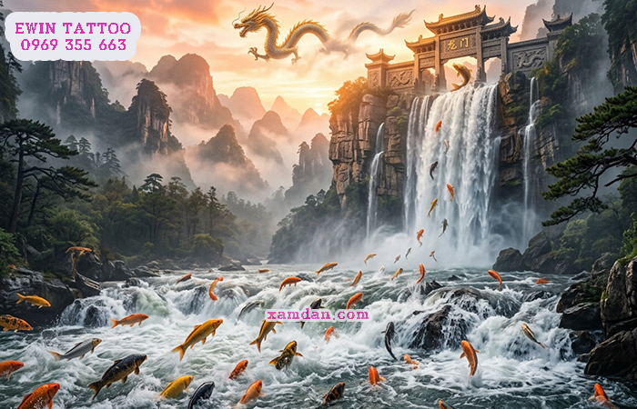 Ý Nghĩa Hình Xăm Cá Chép Hóa Rồng – Biểu Tượng Của Thành Công, Ý Chí Và Sự Chuyển Mình Phi Thường