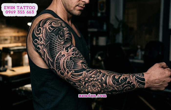 Ý Nghĩa Hình Xăm Cá Chép Hóa Rồng – Biểu Tượng Của Thành Công, Ý Chí Và Sự Chuyển Mình Phi Thường