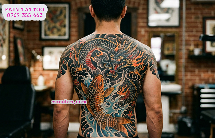 Ý Nghĩa Hình Xăm Cá Chép Hóa Rồng – Biểu Tượng Của Thành Công, Ý Chí Và Sự Chuyển Mình Phi Thường