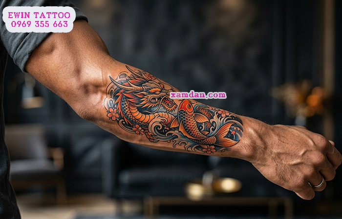 Ý Nghĩa Hình Xăm Cá Chép Hóa Rồng – Biểu Tượng Của Thành Công, Ý Chí Và Sự Chuyển Mình Phi Thường