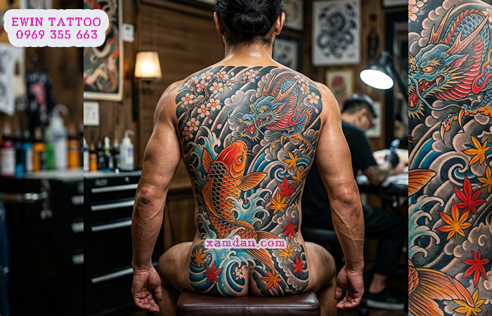 Ý Nghĩa Hình Xăm Cá Chép Hóa Rồng – Biểu Tượng Của Thành Công, Ý Chí Và Sự Chuyển Mình Phi Thường