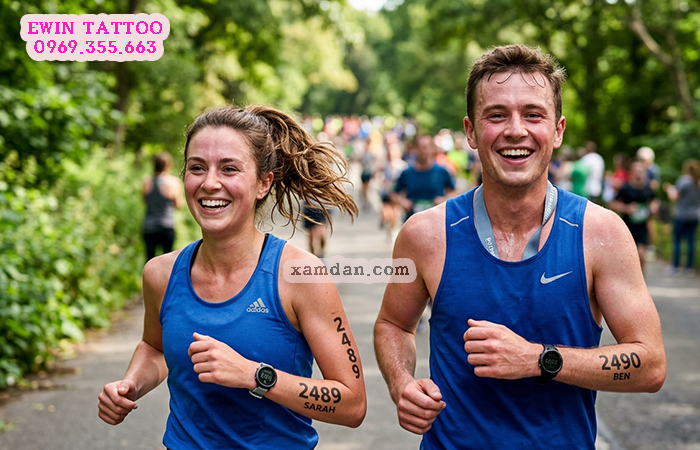 Hình xăm dán chạy bộ có số báo danh – Giải pháp hiện đại dành cho runner và ban tổ chức sự kiện