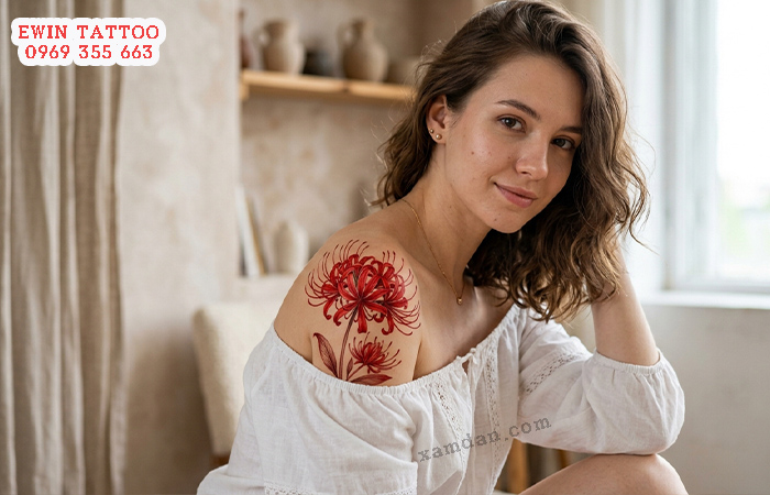 Ý Nghĩa Hình Xăm Hoa Bỉ Ngạn – Biểu Tượng Của Luân Hồi, Tình Yêu Dang Dở Và Sự Tái Sinh