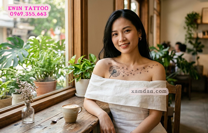 Ý nghĩa hình xăm hoa bồ công anh – Biểu tượng của tự do, hy vọng và những ước mơ