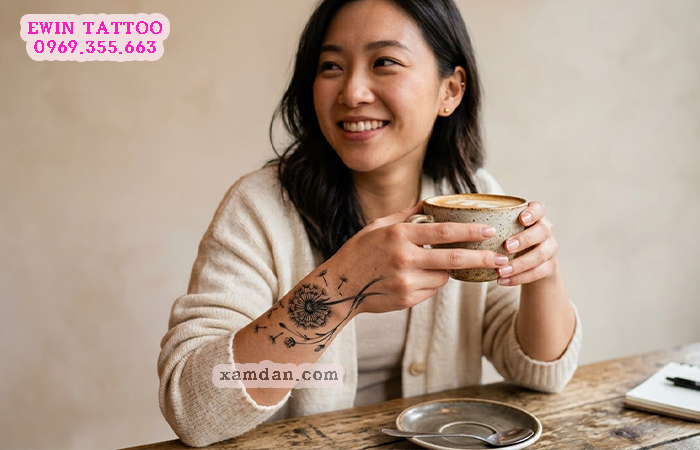 Ý nghĩa hình xăm hoa bồ công anh – Biểu tượng của tự do, hy vọng và những ước mơ