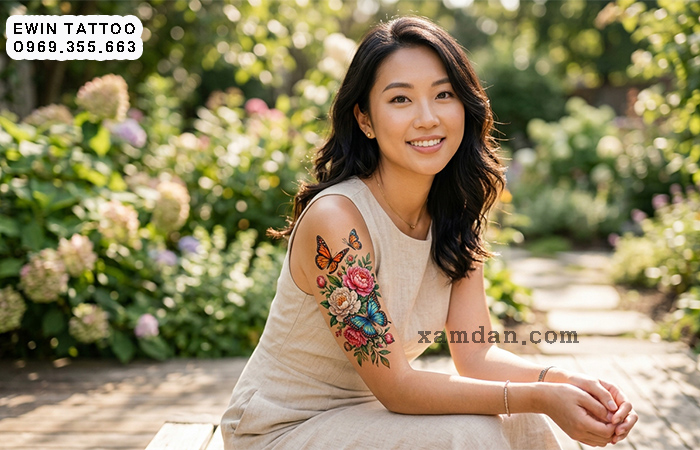 Ý nghĩa hình xăm hoa bướm cho nữ – Biểu tượng của vẻ đẹp, sự tự do và những khởi đầu mới