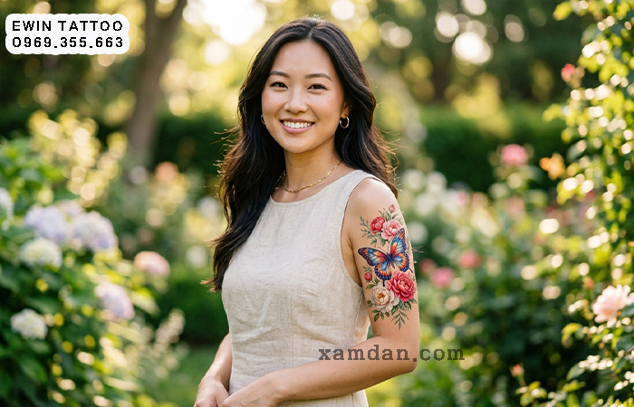 Ý nghĩa hình xăm hoa bướm cho nữ – Biểu tượng của vẻ đẹp, sự tự do và những khởi đầu mới