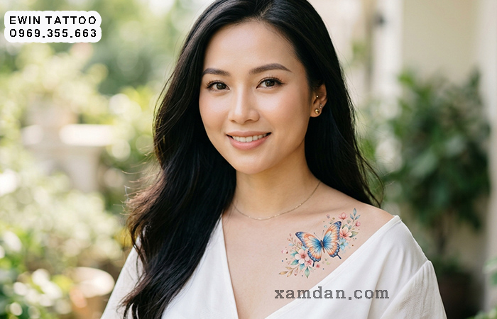 Ý nghĩa hình xăm hoa bướm cho nữ – Biểu tượng của vẻ đẹp, sự tự do và những khởi đầu mới