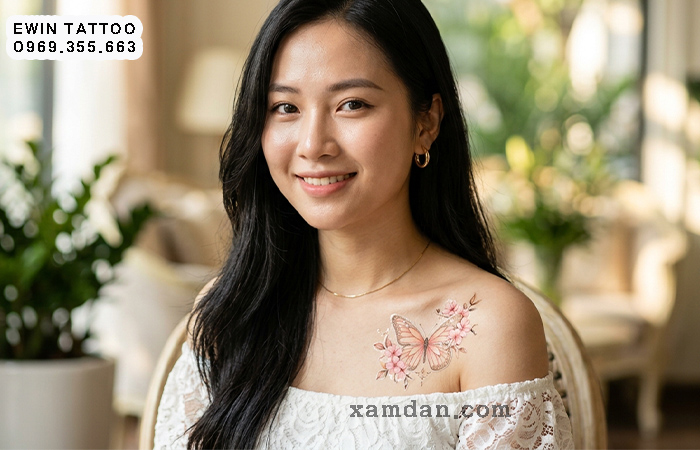 Ý nghĩa hình xăm hoa bướm cho nữ – Biểu tượng của vẻ đẹp, sự tự do và những khởi đầu mới