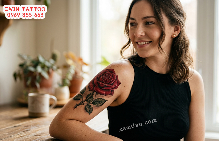 Ý Nghĩa Hình Xăm Hoa Hồng – Biểu Tượng Của Tình Yêu, Vẻ Đẹp Và Sự Mạnh Mẽ