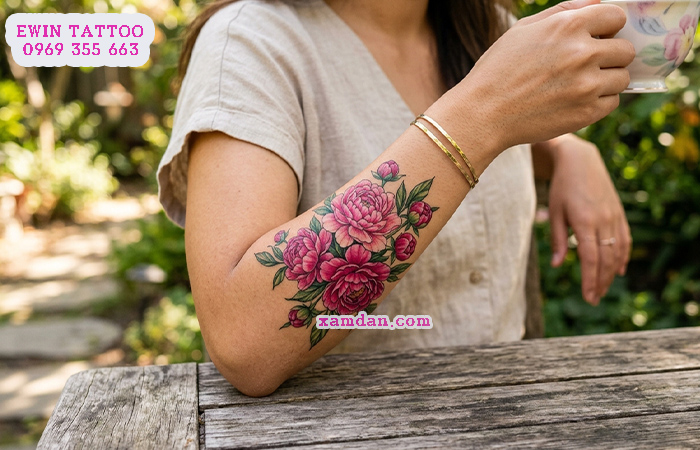 Ý Nghĩa Hình Xăm Hoa Mẫu Đơn – Biểu Tượng Của Sự Phú Quý, Sắc Đẹp Và Hạnh Phúc Viên Mãn