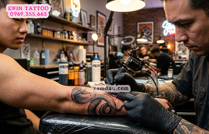Ý nghĩa hình xăm rắn – Biểu tượng của sức mạnh, tái sinh và trí tuệ