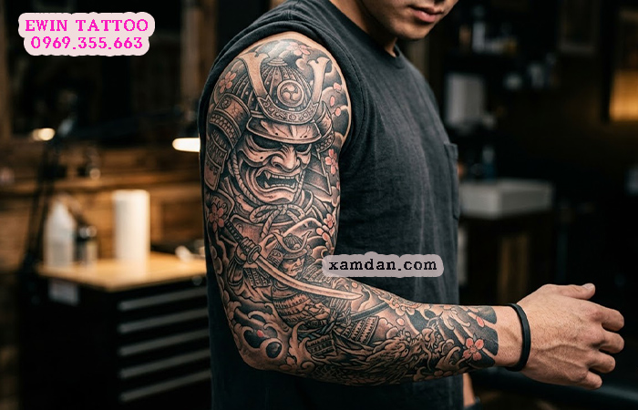 Ý nghĩa hình xăm Samurai – Biểu tượng của lòng trung thành, danh dự và tinh thần bất khuất