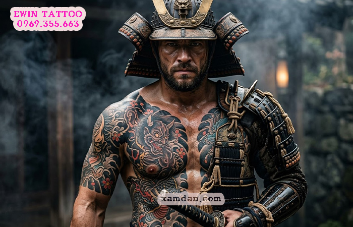 Ý nghĩa hình xăm Samurai – Biểu tượng của lòng trung thành, danh dự và tinh thần bất khuất