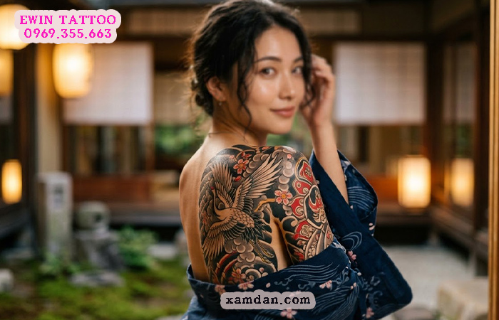 Ý nghĩa hình xăm chim hạc – Biểu tượng của trường thọ, thanh cao và may mắn