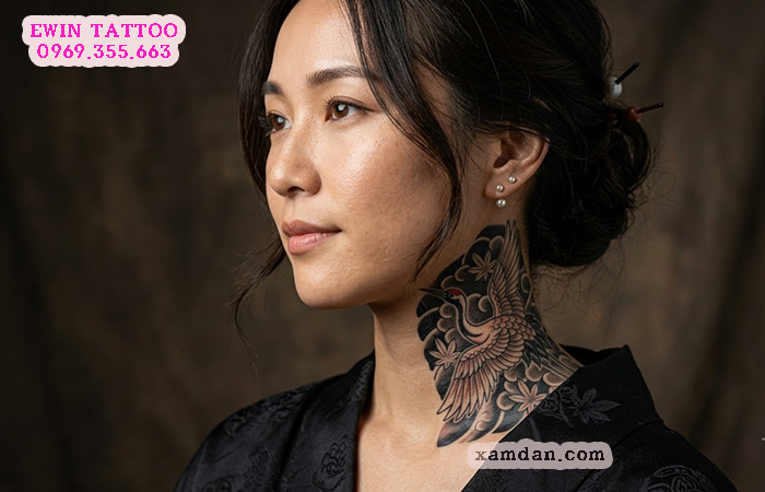 Ý nghĩa hình xăm chim hạc – Biểu tượng của trường thọ, thanh cao và may mắn