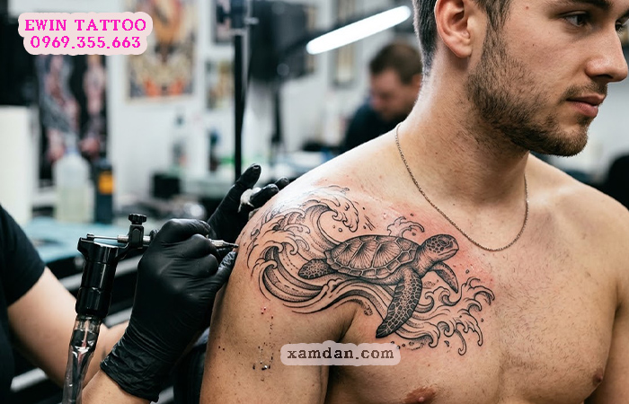 Ý nghĩa hình xăm rùa – Biểu tượng của sự trường thọ, bình an và bền vững