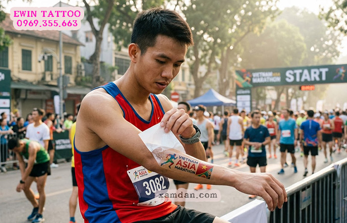 Xamdan.com sản xuất hình xăm dán cho Vietnam Asia Marathon