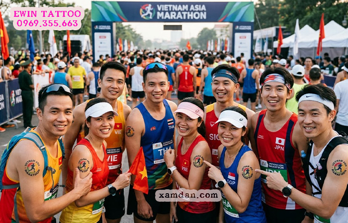 Xamdan.com sản xuất hình xăm dán cho Vietnam Asia Marathon