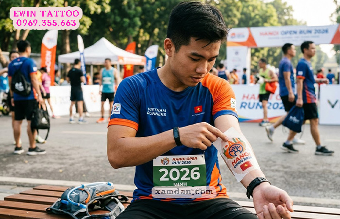 Xamdan.com sản xuất hình xăm dán cho Hanoi Open Run 2026