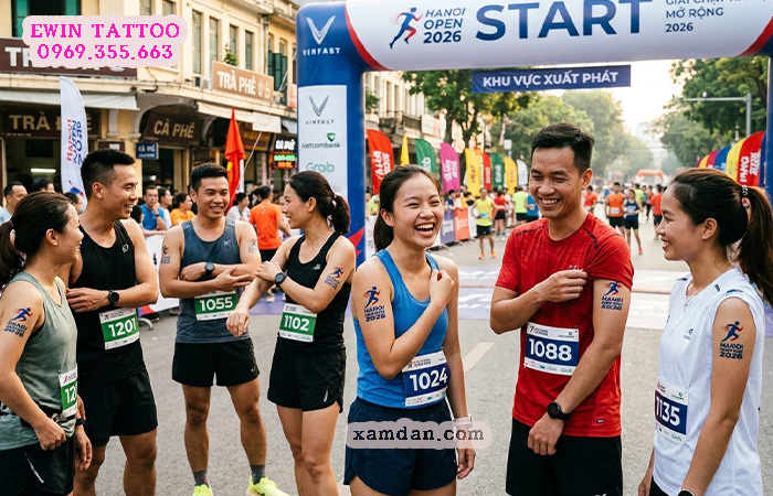 Xamdan.com sản xuất hình xăm dán cho Hanoi Open Run 2026