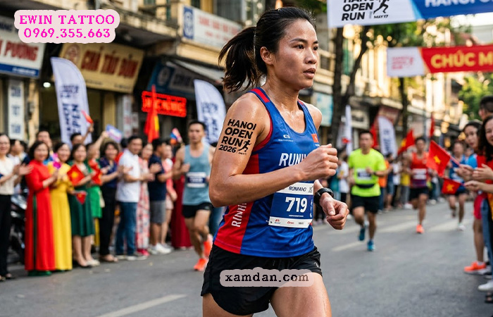 Xamdan.com sản xuất hình xăm dán cho Hanoi Open Run 2026