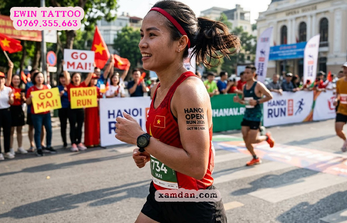 Xamdan.com sản xuất hình xăm dán cho Hanoi Open Run 2026