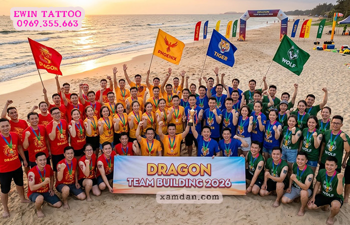 Dragon Team Building 2026 – In hình xăm dán cho chương trình team building doanh nghiệp