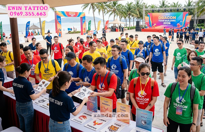 Dragon Team Building 2026 – In hình xăm dán cho chương trình team building doanh nghiệp