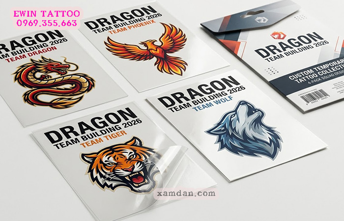 Dragon Team Building 2026 – In hình xăm dán cho chương trình team building doanh nghiệp